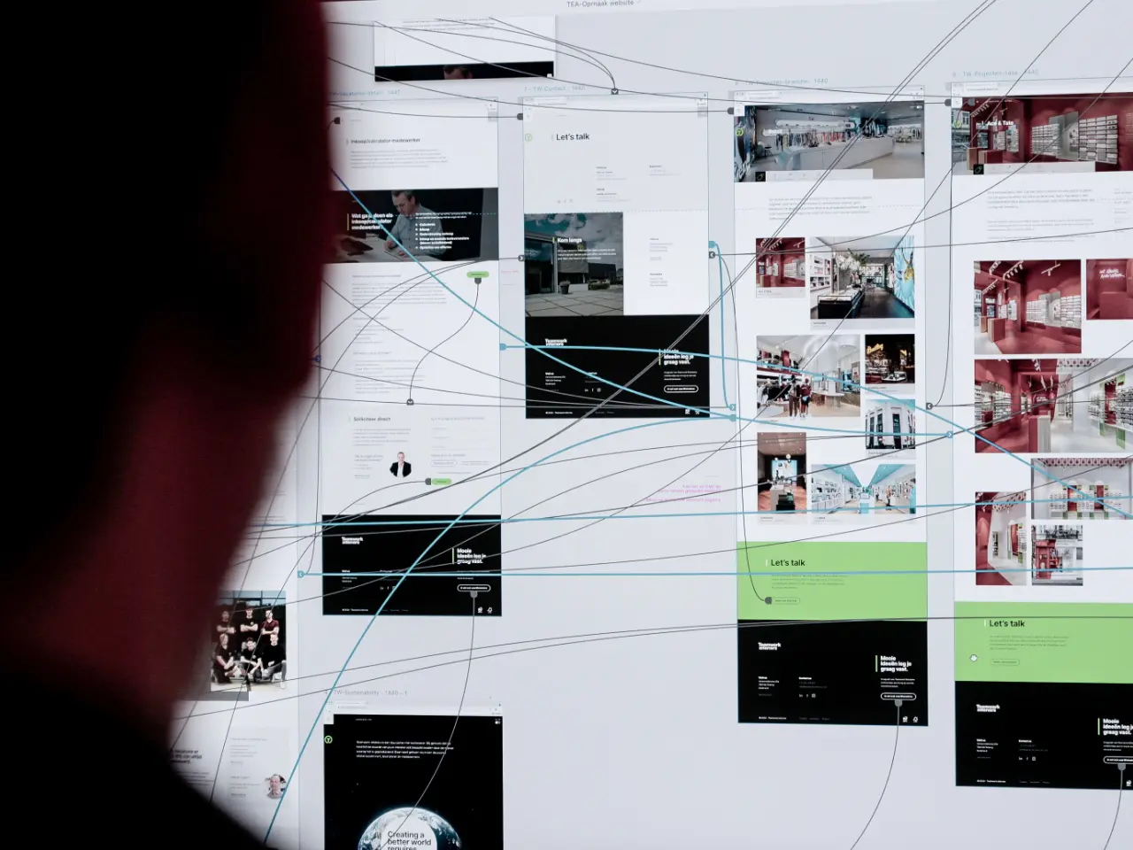 digital design voor website van Teamwork interiors door designer bij Coolbrand