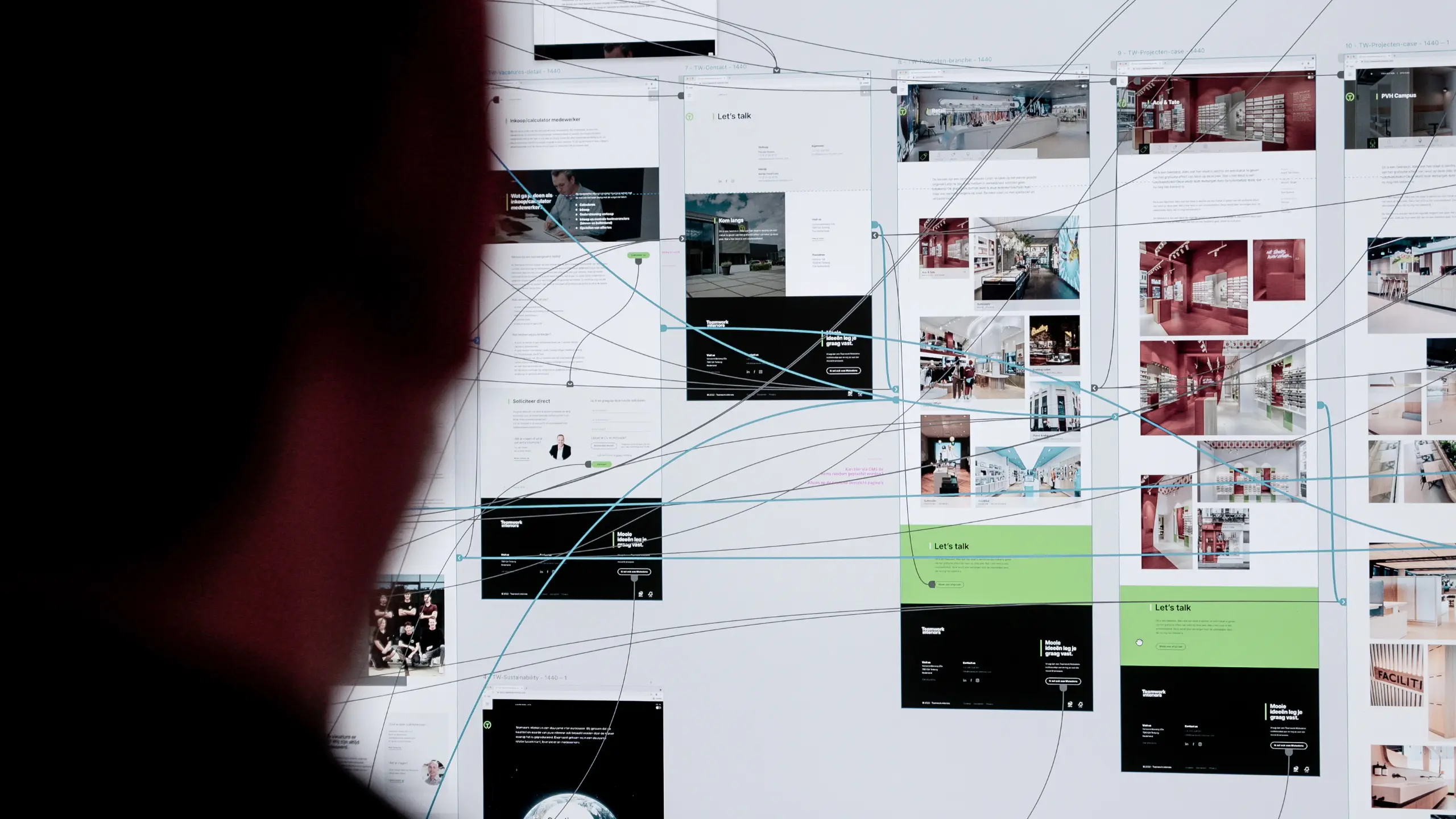 digital design voor website van Teamwork interiors door designer bij Coolbrand