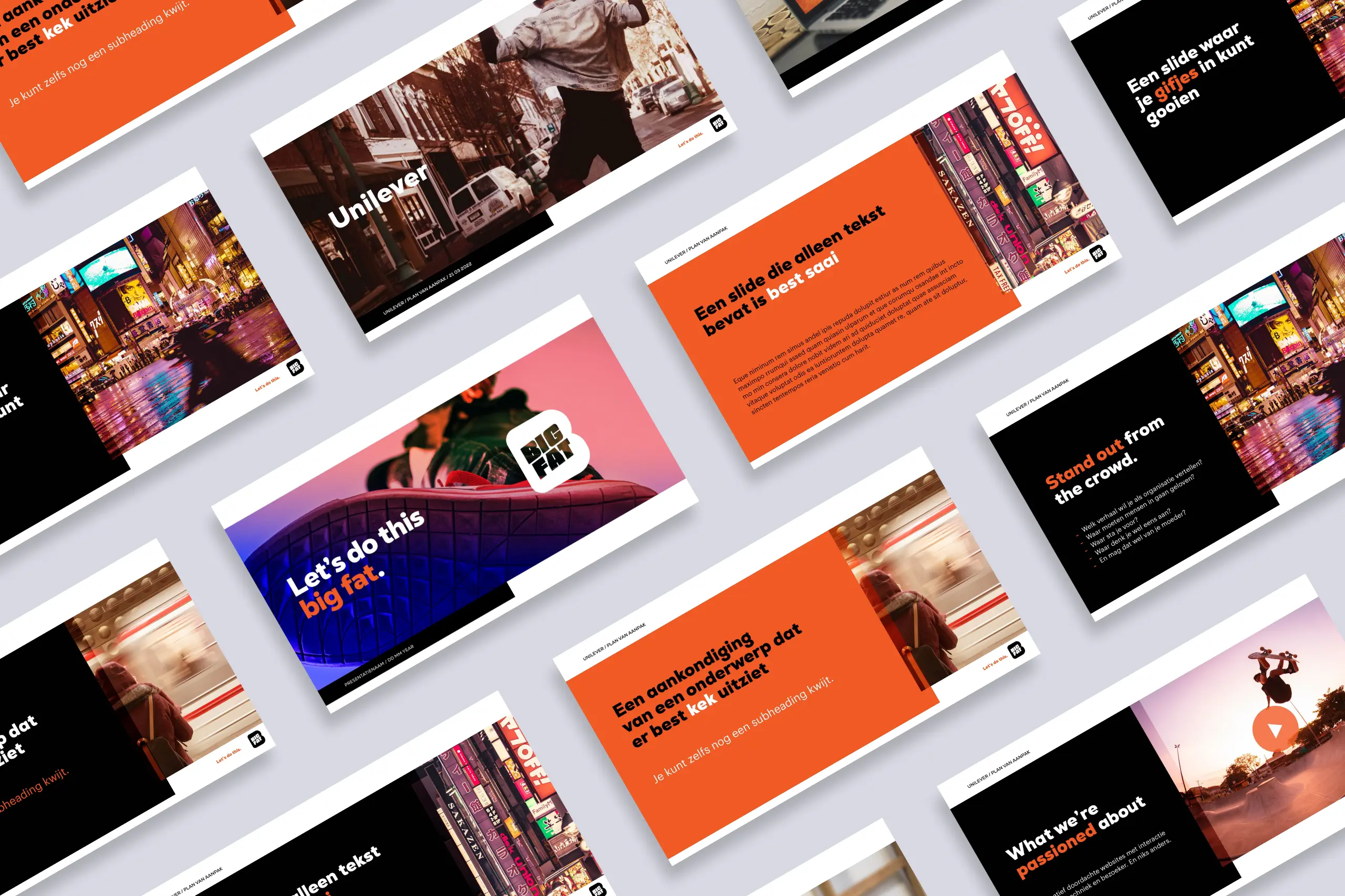 slides van PowerPoint template in huisstijl van BIG FAT Internet door Coolbrand