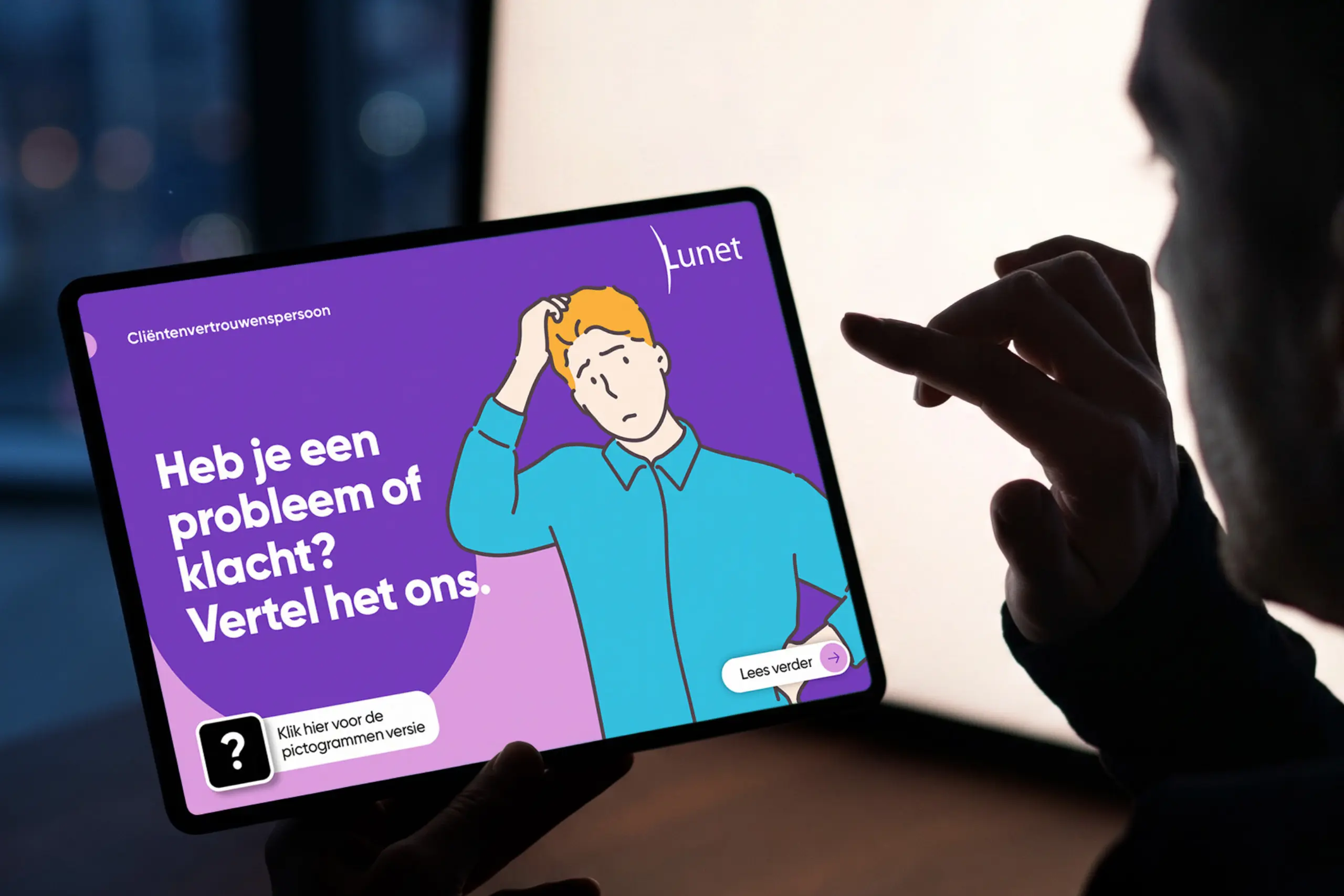 digitale folder voor de cliëntcommunicatie in huisstijl van Lunet door Coolbrand
