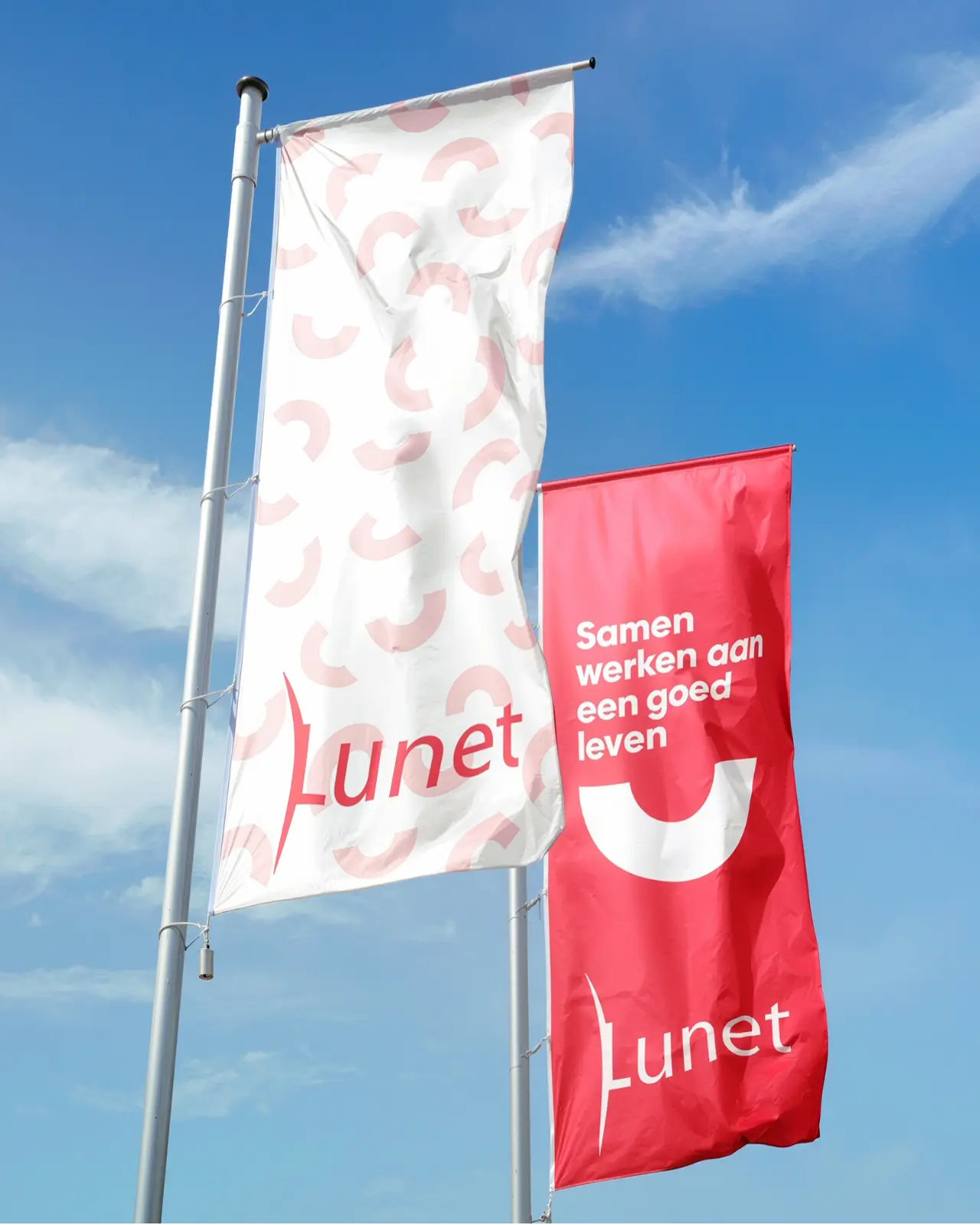 banieren en vlaggen in huisstijl van Lunet door Coolbrand