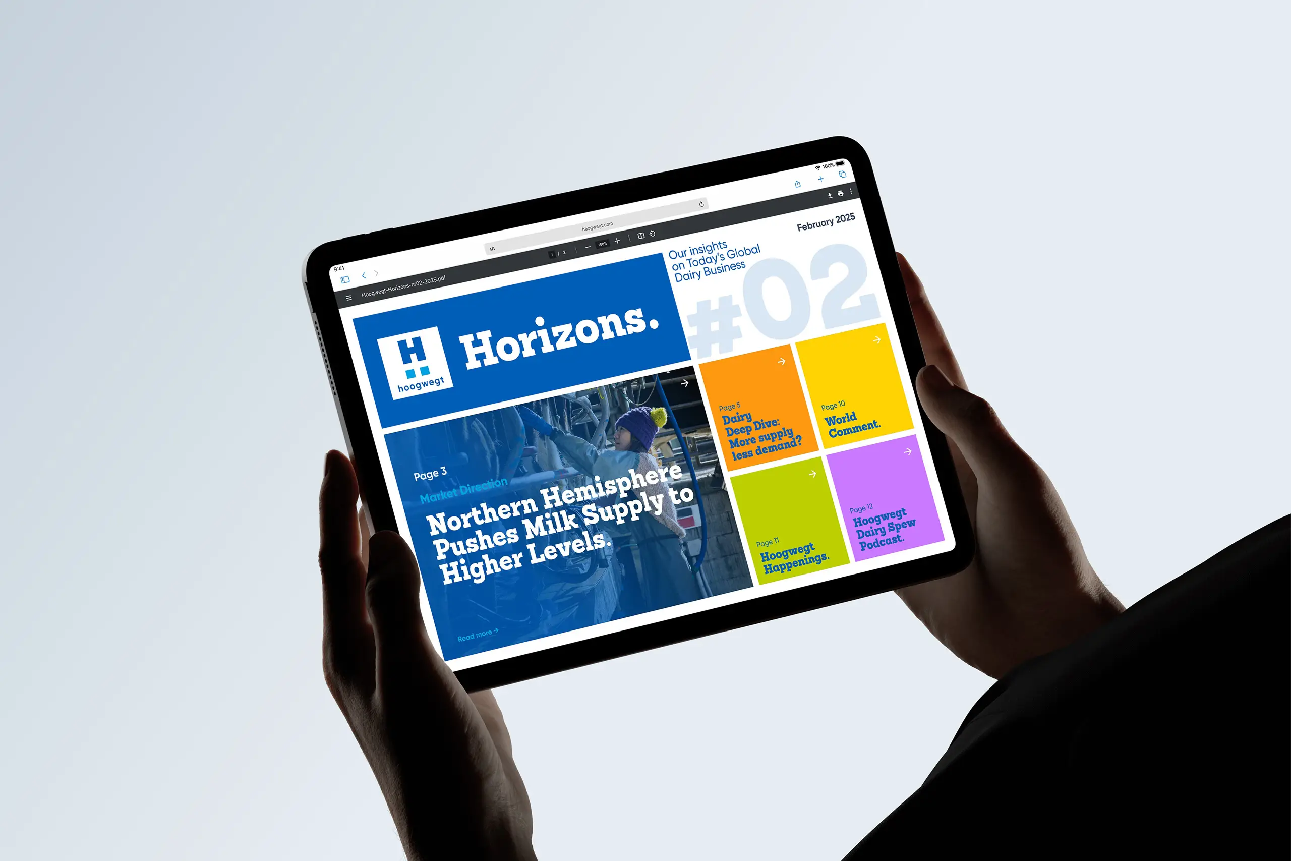 digitale nieuwsbrief Horizons van Hoogwegt op tablet door Coolbrand