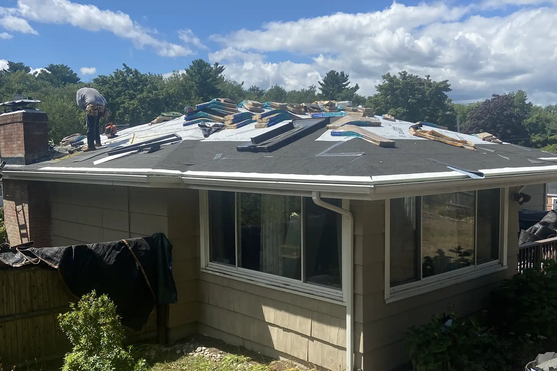 Residential addition or sunroom under construction