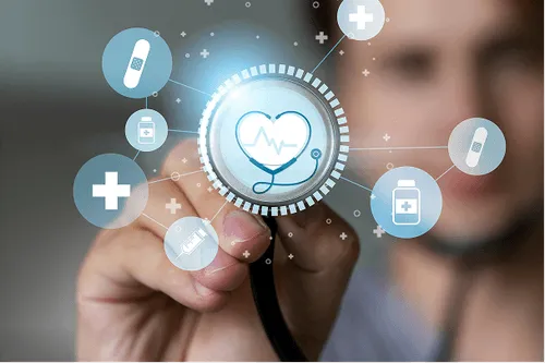 Healthcare operations and medical support services illustration