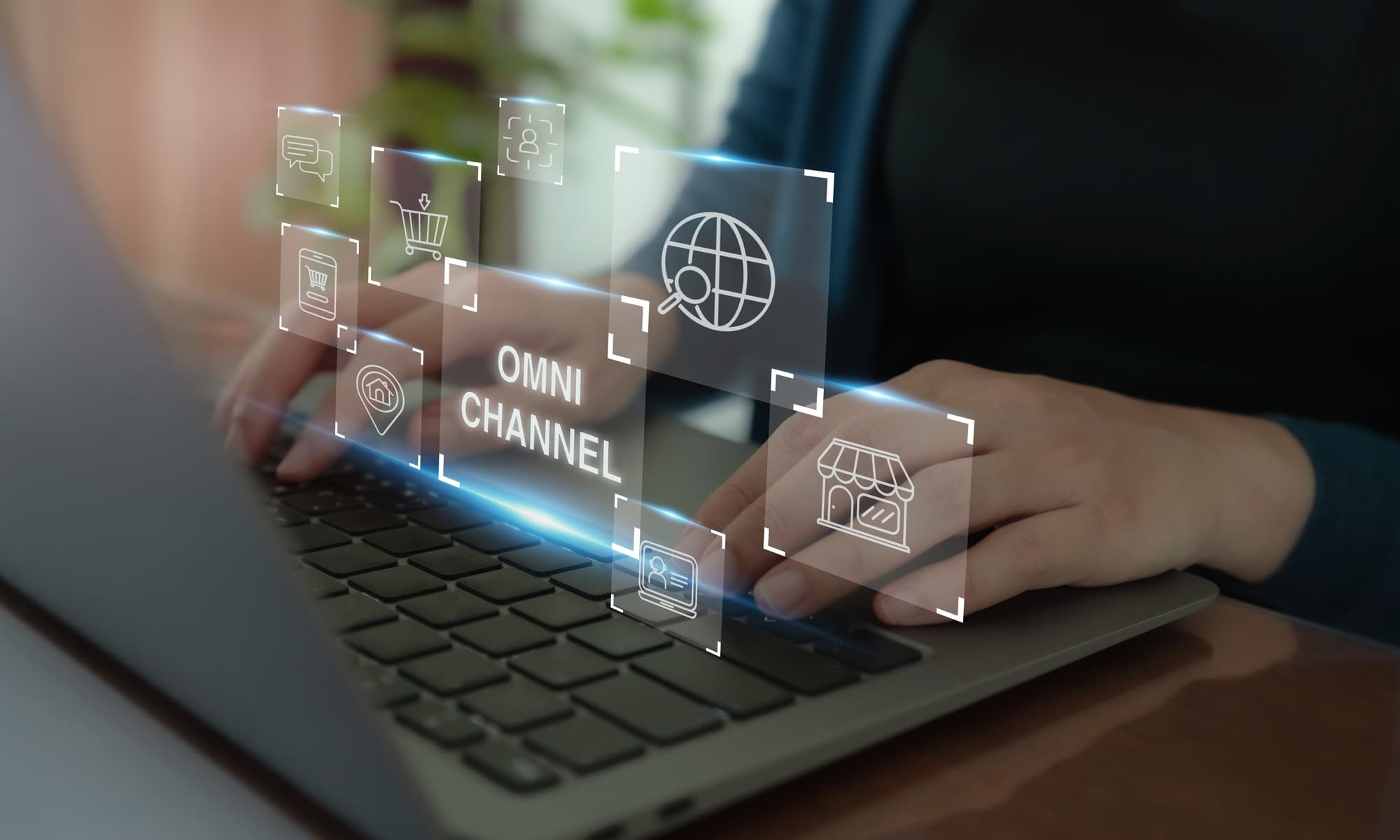 Omnichannel marketing concept. Seamless integration of various channels, social media, email, physical stores to create a unified customer experience. Reach customers through multiple touchpionts.