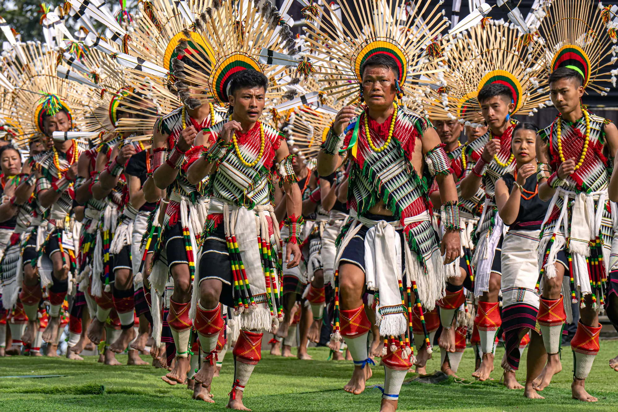 Ouverture du Hornbill Festival, rassemblement des 16 tribus Nagas © Patrick Frilet