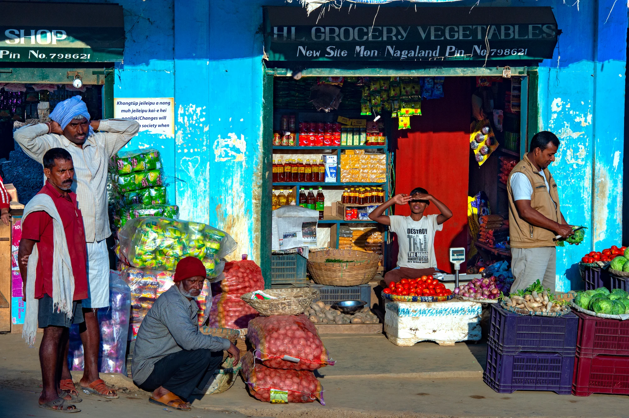 Inde, Nagaland, jour de marché à Kohima