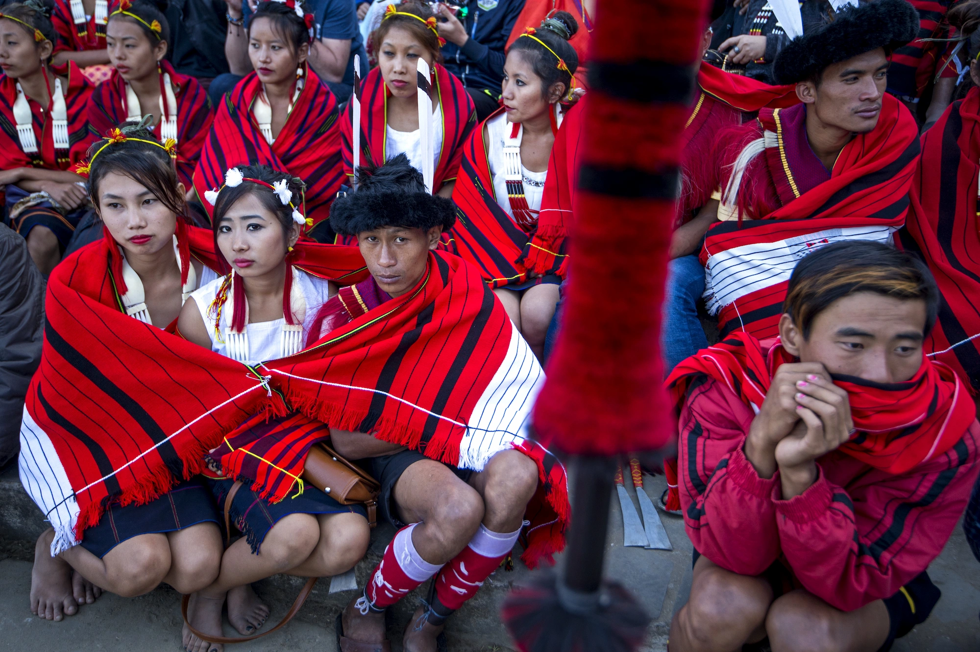 Inde, Nagaland, femmes naga pendant la fête du Hornbill à Kohima