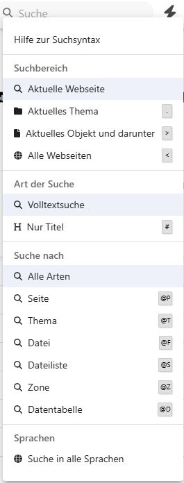Advanced Suchfunktion
