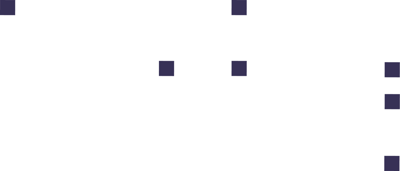 Abstract geometric design with black background featuring scattered dark purple rectangles and squares of varying sizes arranged asymmetrically.