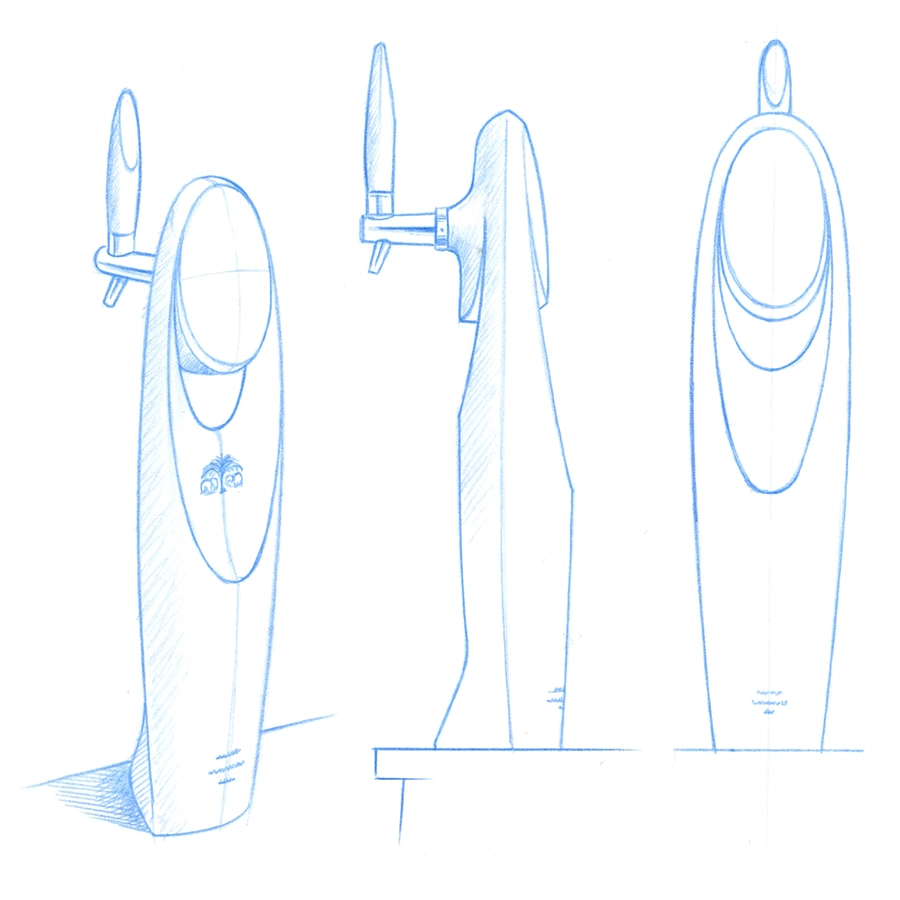 COncept Sketch for a Chang beer font by Martin Greeves that went into production after development