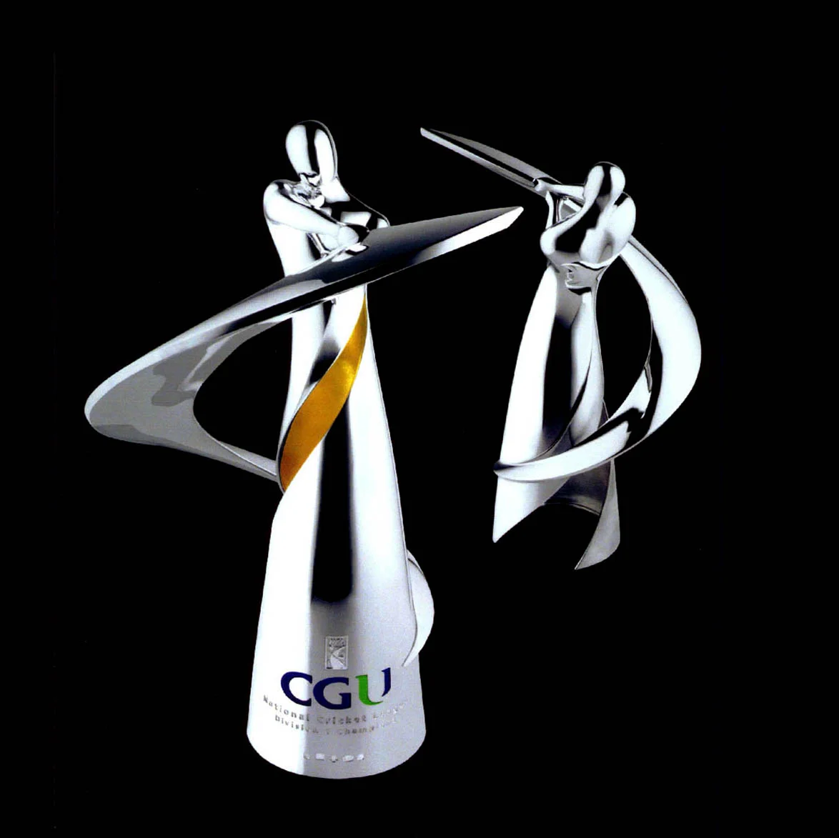1st & 2nd Division trophies in silver and gold for the National Cricket League - concepts & development by Martin Greeves
