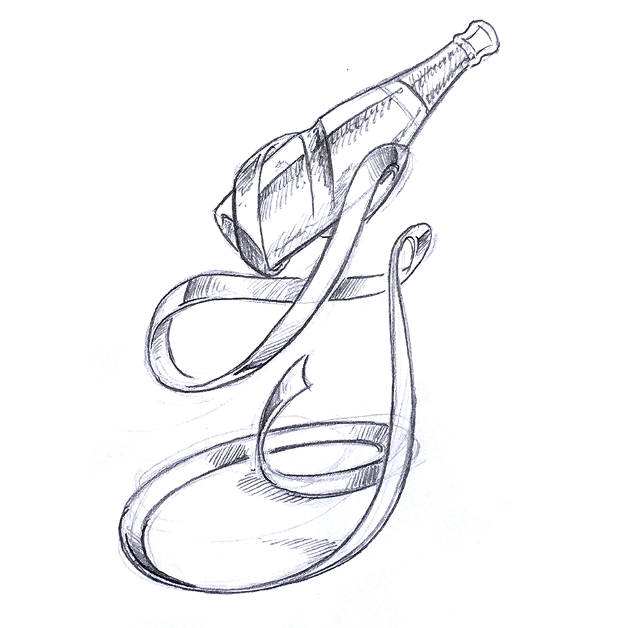 Greeves Design - Concept sketch for display of G.H. Mum Champagne
