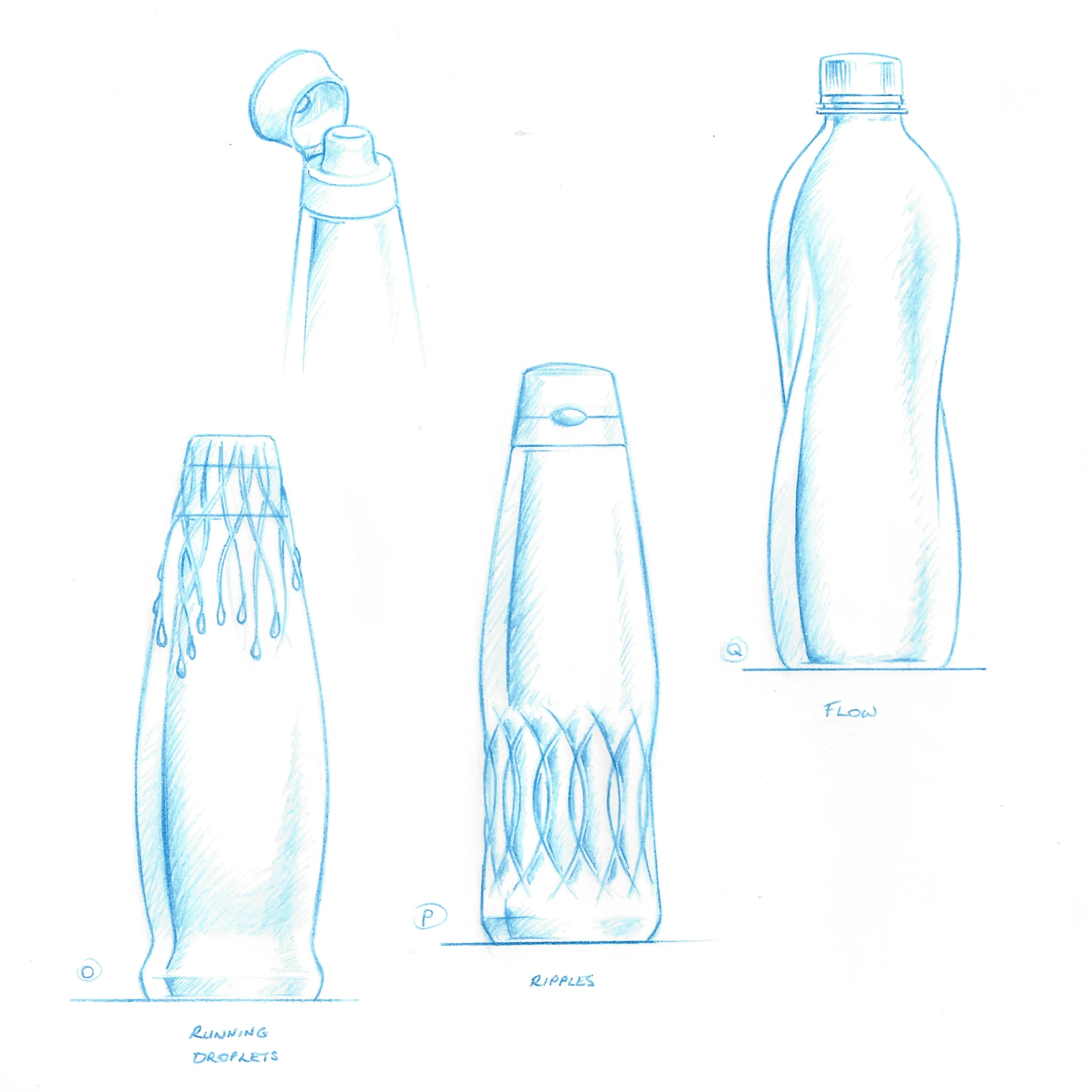 Sketch conepts for water bottles by Martin Greeves