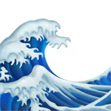 Traditional Japanese-style illustration of a large ocean wave with frothy crests.