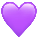 Shiny purple heart emoji on a white background.