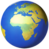 3D globe showing Europe, Africa, and the Middle East with surrounding blue oceans.