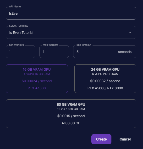 API demo in How to Create a Custom API on Runpod Serverless