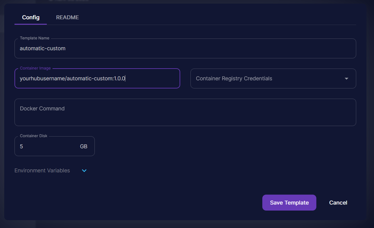 serverless automatic template in Create a Custom AUTOMATIC1111 Serverless Deployment