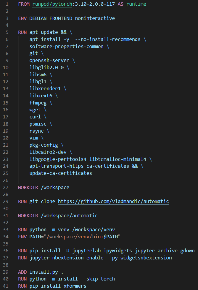 The Vlad install image Dockerfile