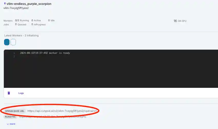 OpenAI base URL in Run Llama 3.1 with vLLM on Runpod Serverless