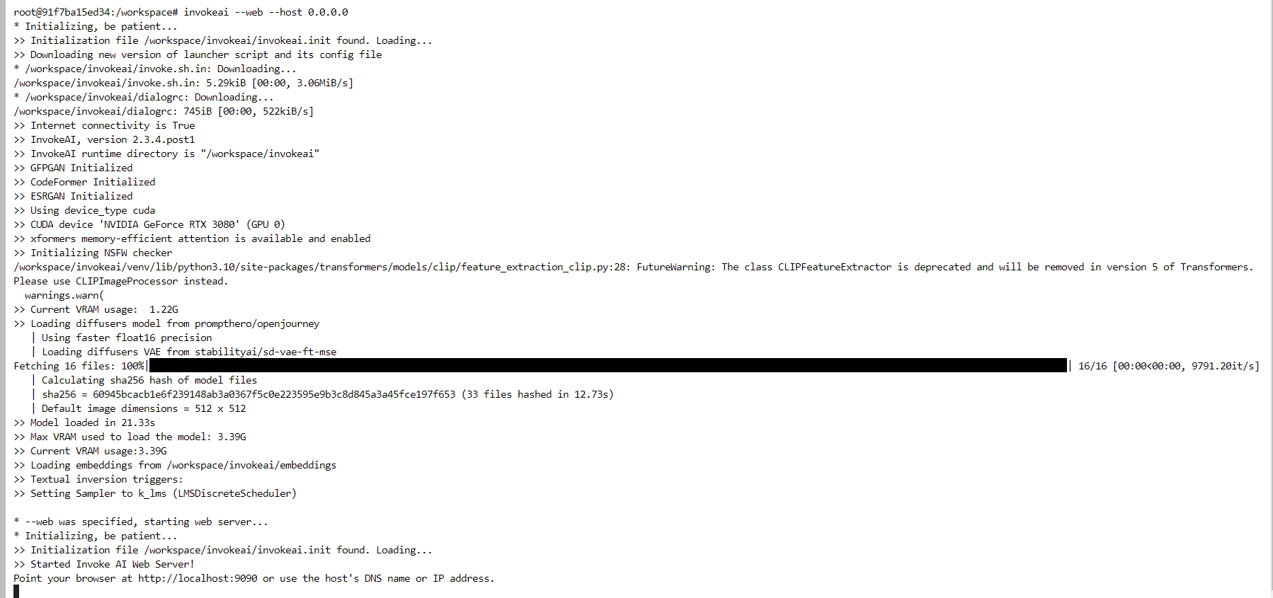 invoke finished in InvokeAI Stable Diffusion on Runpod: Easy GPU Setup