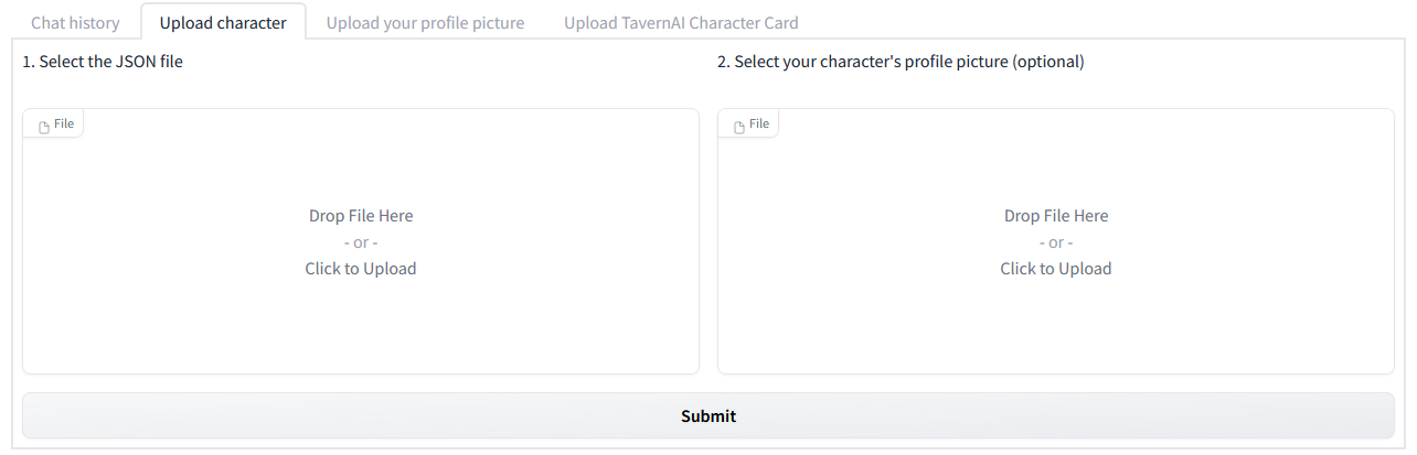 character upload in Set Up a Chatbot with Oobabooga on Runpod