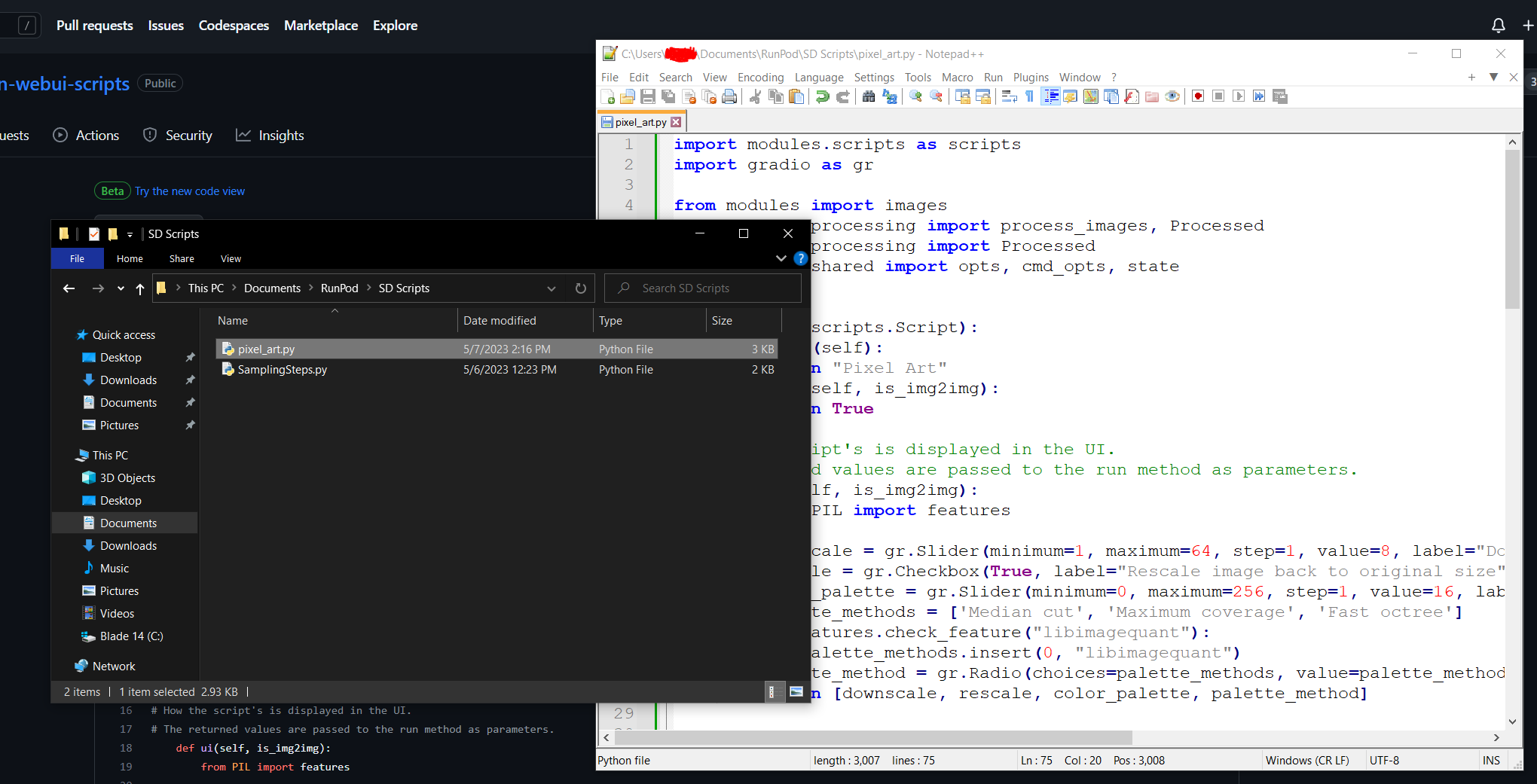 Screenshot from Stable Diffusion scripts and extensions tutorial
