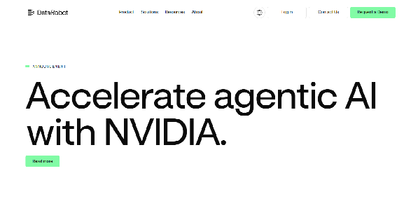 DataRobot page with headline Accelerate agentic AI with NVIDIA