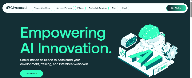 Cirrascale homepage with headline Empowering AI Innovation