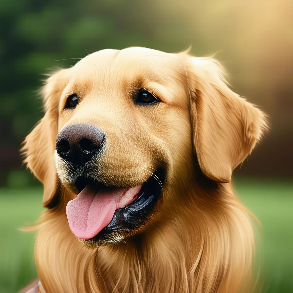 prompt: "happy smiling golden retriever"