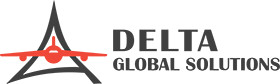 Delta Global Solutions logo with a stylised delta symbol and red aircraft.