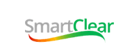 SmartClear logo with a curved orange and green underline below the text.