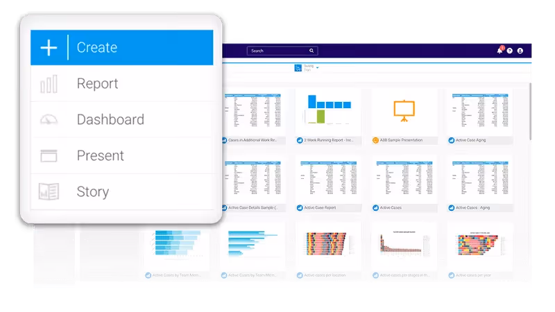 screenshot of application choose data charts
