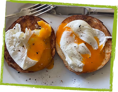 Poached eggs on toast
