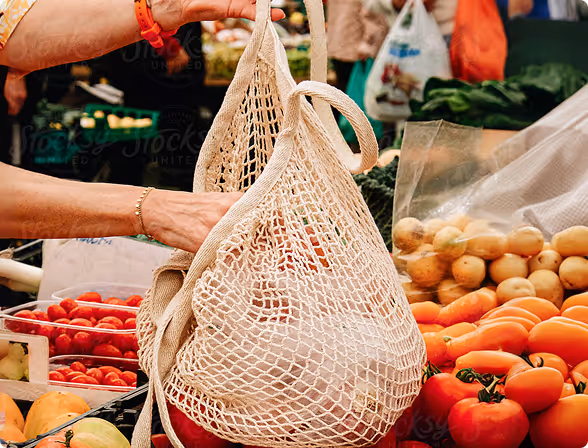 Woman shopping at a produce market