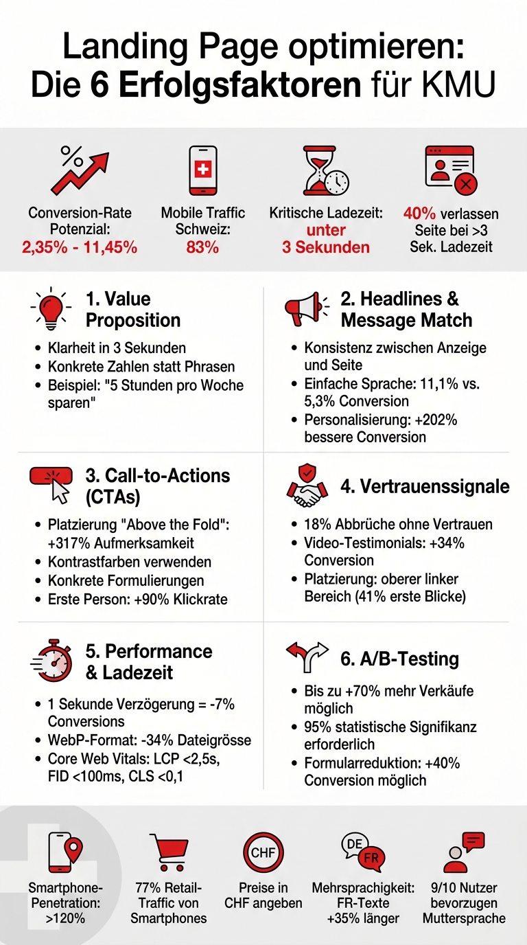 Landing Page Optimierung: Wichtigste Faktoren für höhere Conversion-Rates bei KMU