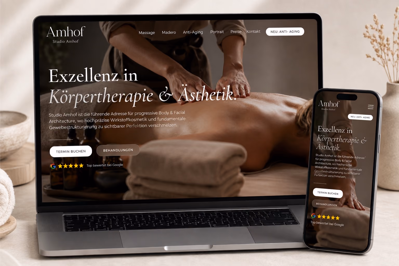 Webdesign & Entwicklung für massageamhof.ch