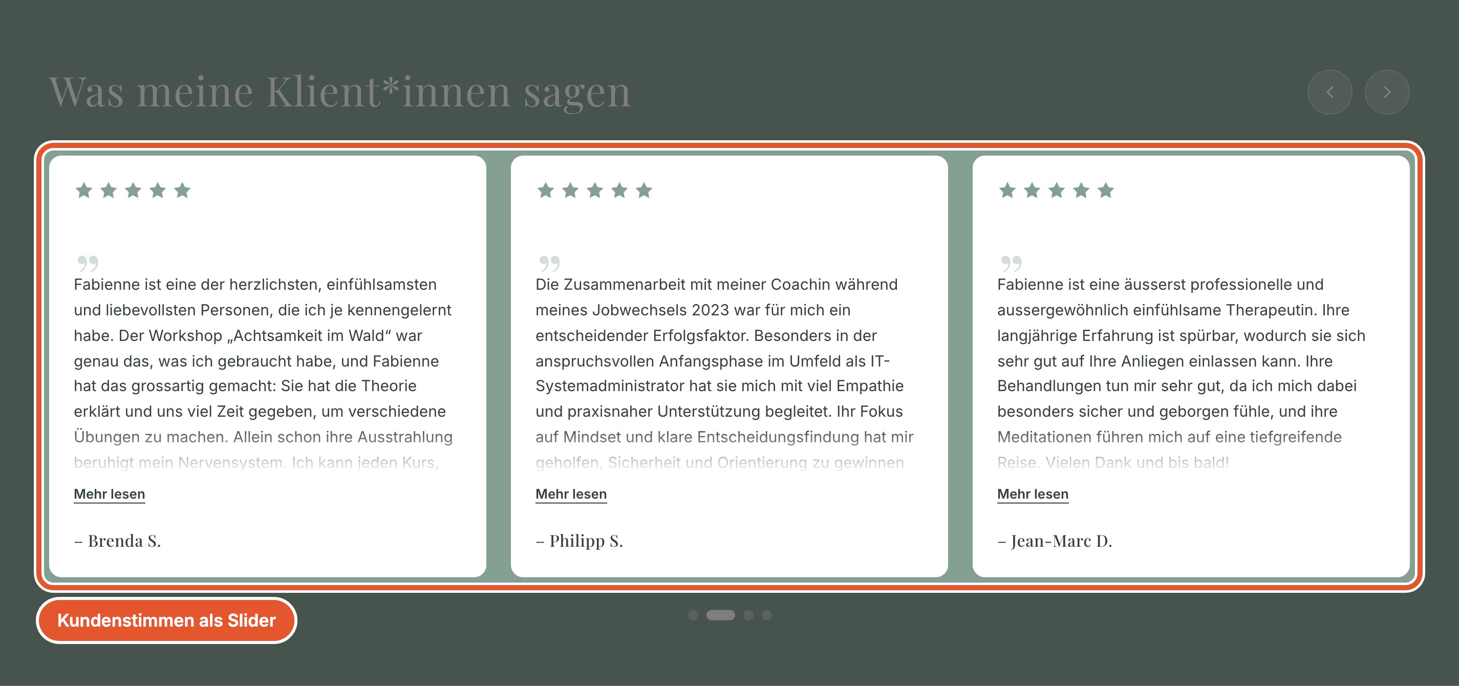 Kundenstimmen als Slider