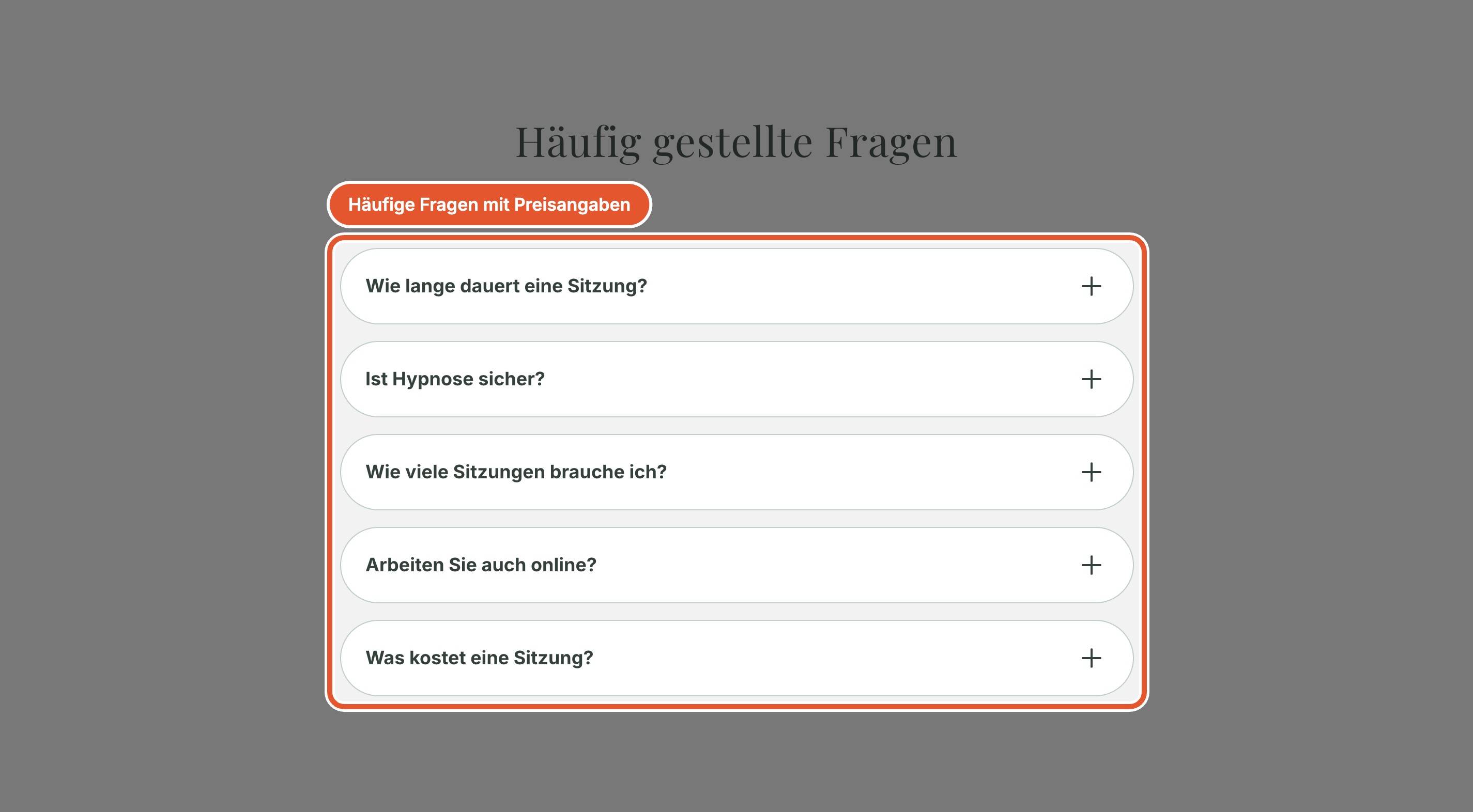 Häufige Fragen mit Preisangaben