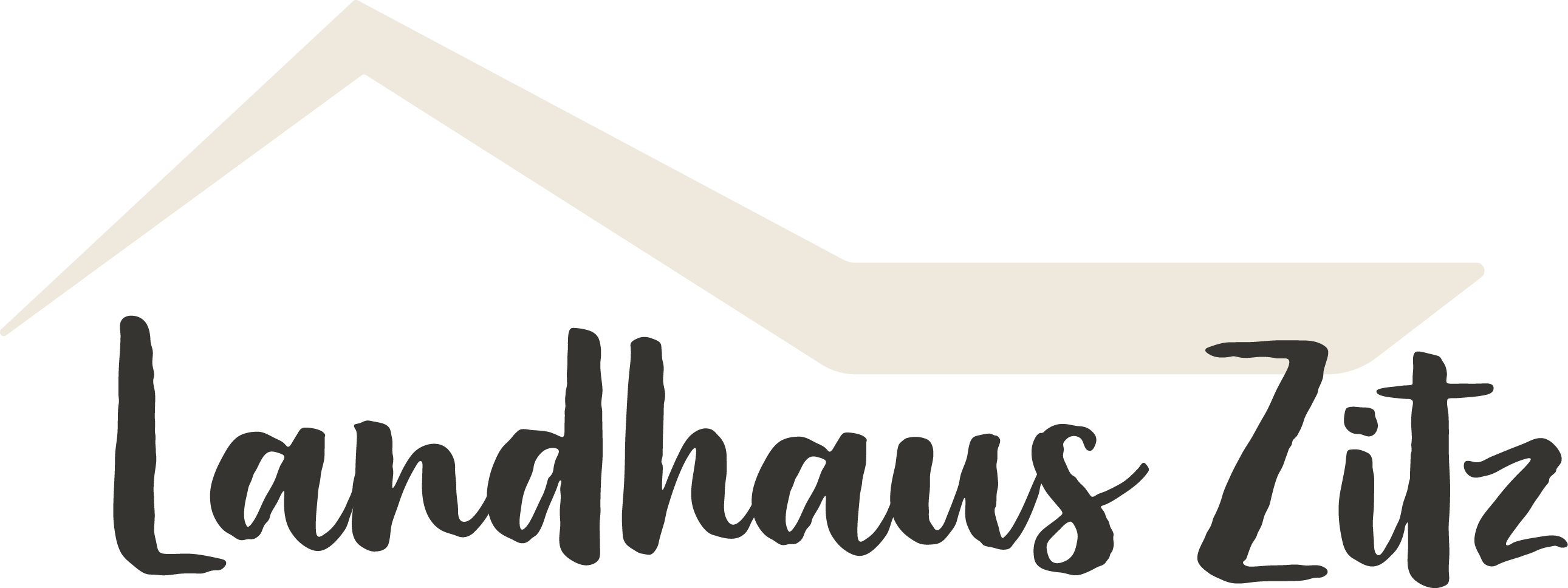 Logo mit stilisiertem Hausdach über dem Schriftzug Landhaus Zitz.