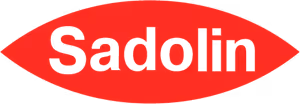 Sadolin brand logo with black text on a red eye-shaped background.
