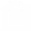 Icon of a house with a chimney showing roof insulation material inside the roof space.