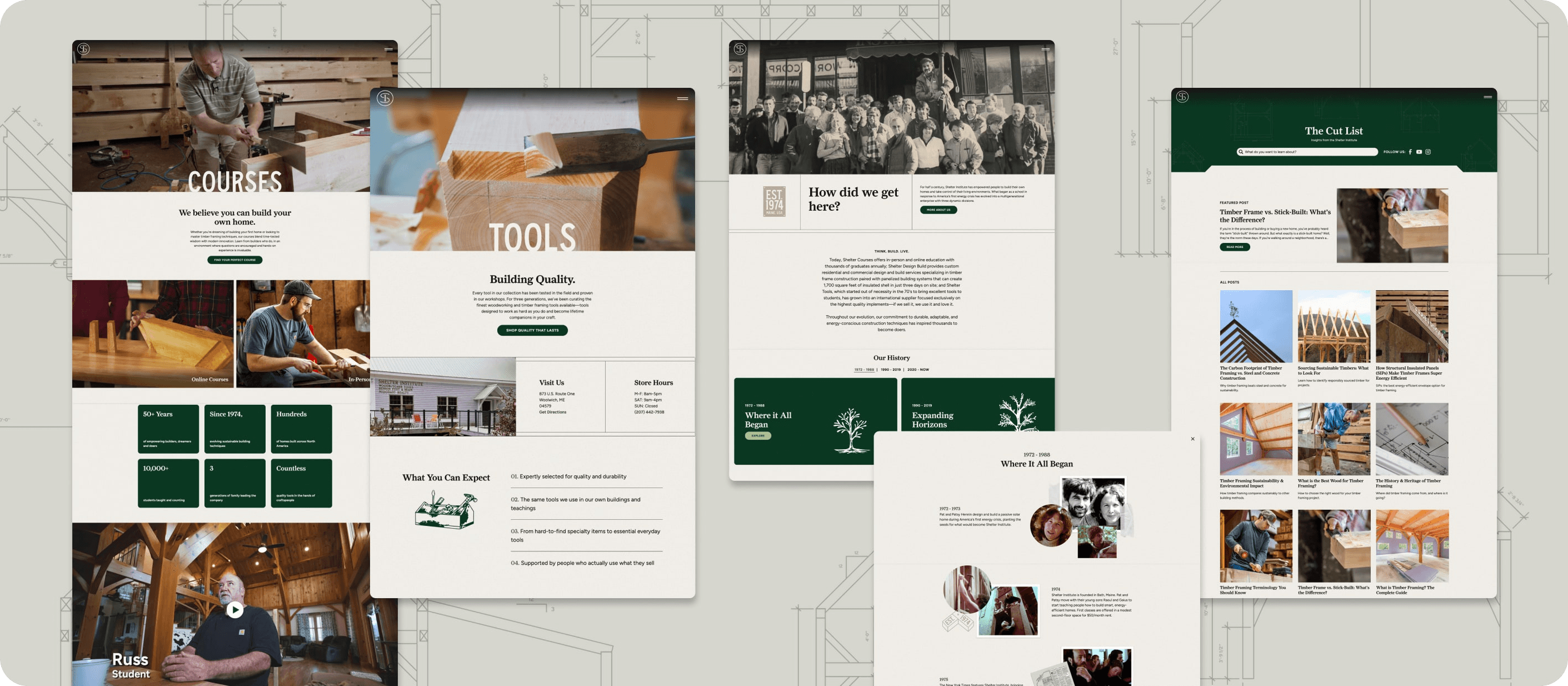 Shelter Institute website on Webflow