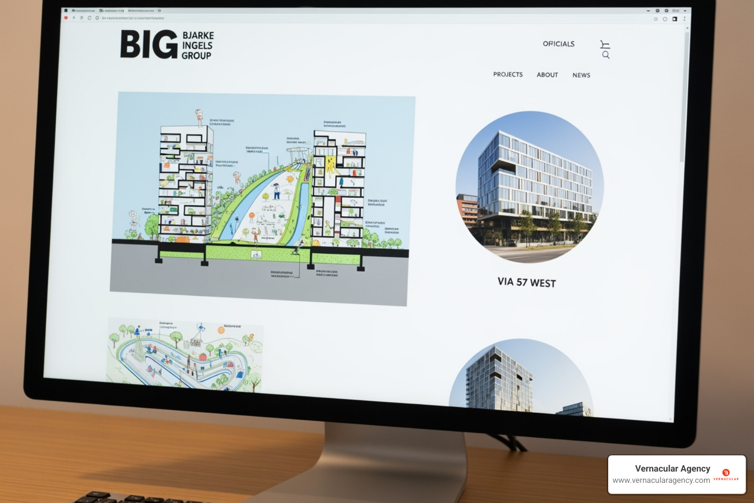 the BIG website showcasing their unique project diagrams - websites for architecture firms