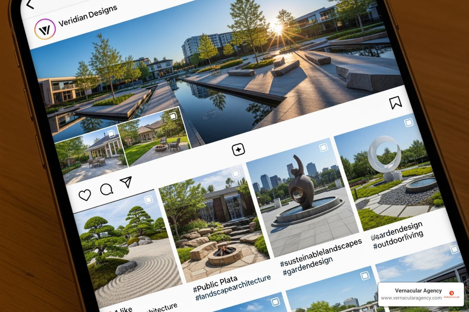 curated Instagram feed for a landscape architecture firm - marketing a landscape architecture firm