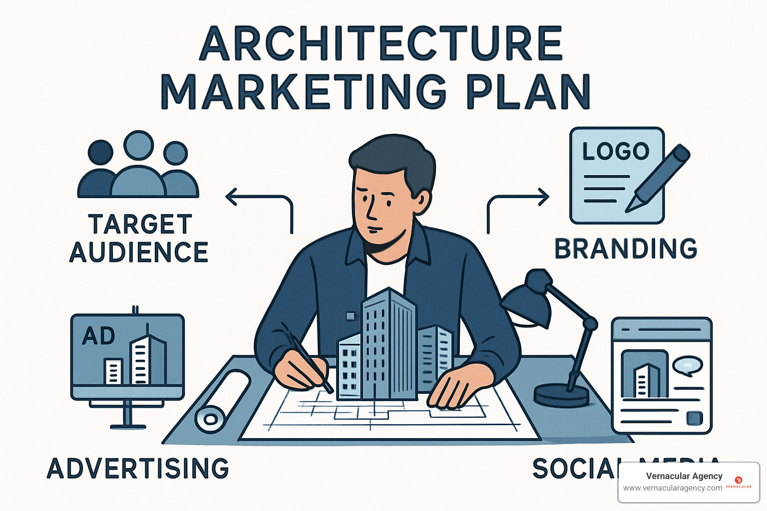 architect managing website and social media - architecture marketing plan