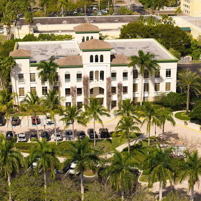 Three-story Mediterranean-style building