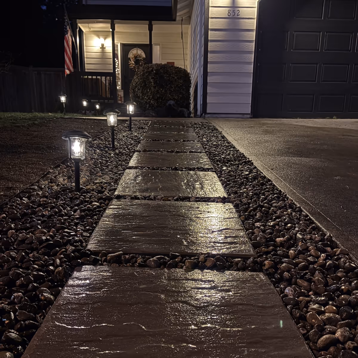 Paver walkway installation in Oak Harbor, Washington by Ebai’s Landscaping creating durable, custom hardscape paths near me