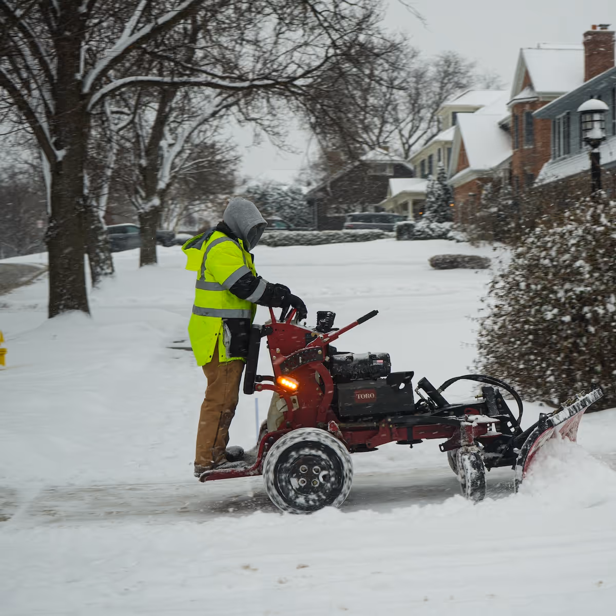 residential driveway snow plowing Hinsdale Illinois winter service
